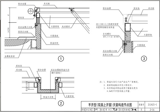 21J621-1圖集一字型電動(dòng)天窗結(jié)構(gòu)示意圖